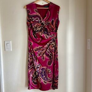 Ralph Lauren Pink Paisley Midi Dress size 8
